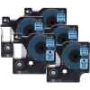 5 x Compatible Dymo D1 Label Tape 12mm Black on Blue 45016 - 7 metres