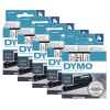 5 x Genuine Dymo D1 Label Tape 9mm Black on Clear 40910 - 7 metres