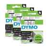 3 x Genuine Dymo D1 Label Tape 9mm Black on White 40913 - 7 metres