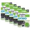 5 x Genuine Dymo D1 Label Tape 9mm Black on White 40913 - 7 metres