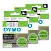 3 x Genuine Dymo D1 Label Tape 6mm Black on Clear 43610 - 7 metres