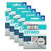 5 x Genuine Dymo D1 Label Tape 12mm Black on White 45013 - 7 metres