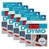 5 x Genuine Dymo D1 Label Tape 12mm Black on Red 45017 - 7 metres