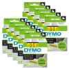 10 x Genuine Dymo D1 Label Tape 12mm Black on Yellow 45018 - 7 metres