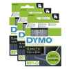 3 x Genuine Dymo D1 Label Tape 12mm White on Clear 45020 - 7 metres