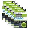 5 x Genuine Dymo D1 Label Tape 12mm White on Clear 45020 - 7 metres