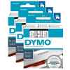 3 x Genuine Dymo D1 Label Tape 19mm Black on Clear 45800 - 7 metres