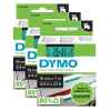 3 x Genuine Dymo D1 Label Tape 19mm Black on Green 45809 - 7 metres