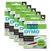 5 x Genuine Dymo D1 Label Tape 19mm Black on Green 45809 - 7 metres