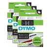 3 x Genuine Dymo D1 Label Tape 19mm White on Black 45811 - 7 metres