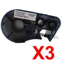 3 x Compatible Brady MC-500-595-WT-BK 143371 Black on White 12.7mm x 7.62m B-595 Durable Vinyl Material Label