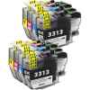 8 Pack Compatible Brother LC-3313 Ink Cartridge Set (2BK,2C,2M,2Y)