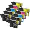 10 Pack Compatible Brother LC-38 Ink Cartridge Set (4BK,2C,2M,2Y)