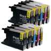 10 Pack Compatible Brother LC-73 Ink Cartridge Set (4BK,2C,2M,2Y)