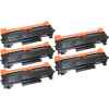 5 x Compatible Brother TN-2450 Toner Cartridge High Yield - With CHIP