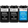 3 Pack Compatible Canon PG-645XL CL-646XL Ink Cartridge Set (2BK,1C)