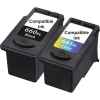 2 Pack Compatible Canon PG-660XL CL-661XL Ink Cartridge Set (1BK,1C)