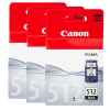 3 x Genuine Canon PG-512 Black Ink Cartridge High Yield