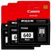 3 x Genuine Canon PG-640 Black Ink Cartridge Standard Yield