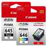 2 Pack Genuine Canon PG-645XL CL-646XL Ink Cartridge Set High Yield (1BK,1C)