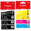 6 Pack Genuine Canon PGI-525 CLI-526 Ink Cartridge Set (2BK,1PBK,1C,1M,1Y)