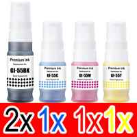 5 Pack Compatible Canon GI-55 GI55 Ink Bottle Set (2BK,1C,1M,1Y)