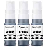 3 x Compatible Canon GI-55BK Black Ink Bottle