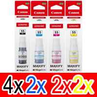 10 Pack Genuine Canon GI-55 GI55 Ink Bottle Set (4BK,2C,2M,2Y)