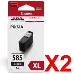 2 x Genuine Canon PG-585XL Black Ink Cartridge High Yield