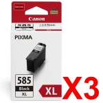 3 x Genuine Canon PG-585XL Black Ink Cartridge High Yield