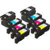 2 Lots of 4 Pack Compatible Dell 1250c 1350cnw 1355cn C1760nw C1765nf C1765nfw Toner Cartridge Set