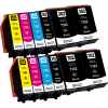 12 Pack Compatible Epson 302XL Ink Cartridge Set (4BK,2PBK,2C,2M,2Y) High Yield