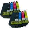 8 Pack Compatible Epson 252XL Ink Cartridge Set (2BK,2C,2M,2Y) High Yield