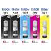 5 Pack Genuine Epson T522 Ink Bottle Set (2BK,1C,1M,1Y)