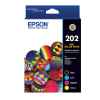 1 x Genuine Epson 202 4 Colour BCMY Ink Cartridge Value Pack Standard Yield