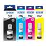 4 Pack Genuine Epson T502 Ink Bottle Set (1BK,1C,1M,1Y)