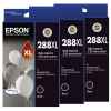 3 x Genuine Epson 288XL Black Ink Cartridge High Yield