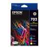 1 x Genuine Epson 702 4 Colour BCMY Ink Cartridge Value Pack Standard Yield