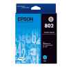 1 x Genuine Epson 802 Cyan Ink Cartridge Standard Yield