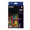 1 x Genuine Epson 802 4 Colour BCMY Ink Cartridge Value Pack Standard Yield