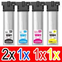 5 Pack Compatible Epson T10W1 T10W2 T10W3 T10W4 Ink Pack Set (2BK,1C,1M,1Y) High Yield