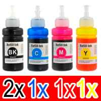 5 Pack Compatible Epson T664 Ink Bottle Set (2BK,1C,1M,1Y)