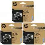 3 x Genuine HP 924e EvoMore Black Ink Cartridge 4K0V0NA