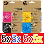 20 Pack Genuine HP 937e EvoMore Ink Cartridge Set (5BK,5C,5M,5Y) 4S6W9NA 4S6W6NA 4S6W7NA 4S6W8NA