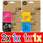 5 Pack Genuine HP 937e EvoMore Ink Cartridge Set (2BK,1C,1M,1Y) 4S6W9NA 4S6W6NA 4S6W7NA 4S6W8NA