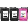 3 Pack Compatible HP 67XL Black & Colour Ink Cartridge Set (2BK,1C) 3YM57AA 3YM58AA