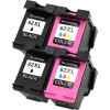 4 Pack Compatible HP 62XL Black & Colour Ink Cartridge Set (2BK,2C) C2P05AA C2P07AA