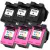 6 Pack Compatible HP 62XL Black & Colour Ink Cartridge Set (3BK,3C) C2P05AA C2P07AA