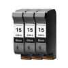 3 x Compatible HP 15 Black Ink Cartridge C6615DA