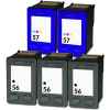 5 Pack Compatible HP 56 & 57 Black & Colour Ink Cartridge Set (3BK,2C) C6656AA C6657AA